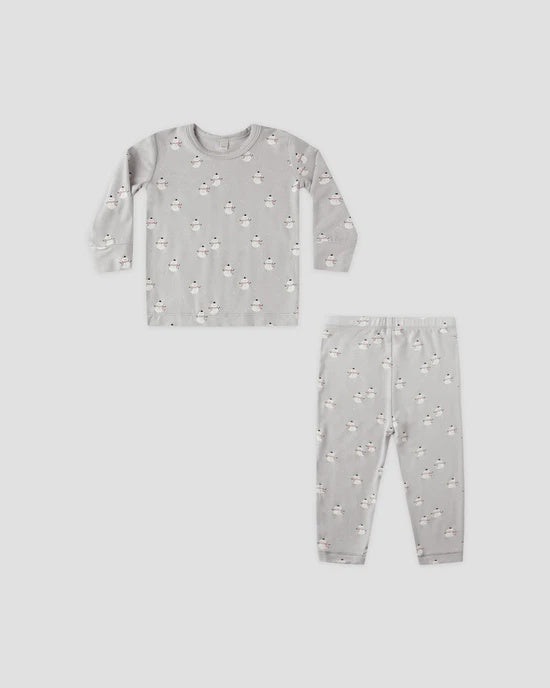 Quincy Mae - Bamboo Pajama Set - Snowmen AW25