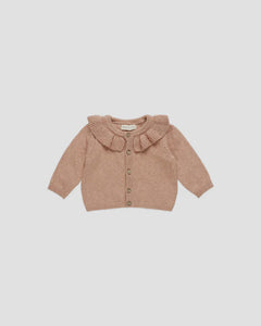 Quincy Mae - Ruffle Collar Cardigan - Rose