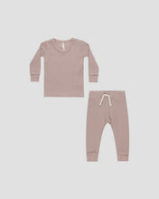 Load image into Gallery viewer, Quincy Mae - Waffle Top + Pant Set -  Mauve