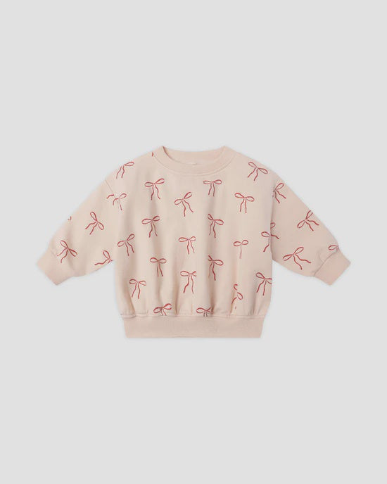 Quincy Mae - Relaxed Fleece Sweatshirt - Red Bows