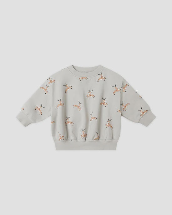 Quincy Mae - Relaxed Fleece Sweatshirt - Reindeer