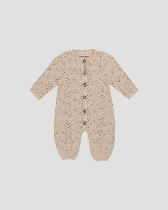 Quincy Mae - Long Sleeve Bobble Romper - Shell