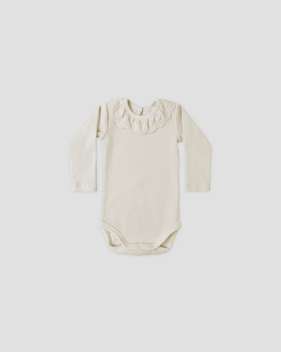 Quincy Mae - Ruffle Collar Bodysuit - Natural