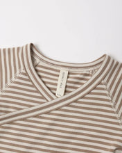 Load image into Gallery viewer, Quincy Mae - Side Snap Bodysuit + Pant Set - Almond Stripe