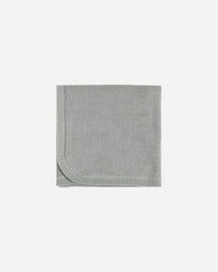 Quincy Mae - Knit Organic Baby Blanket - Dusty Blue