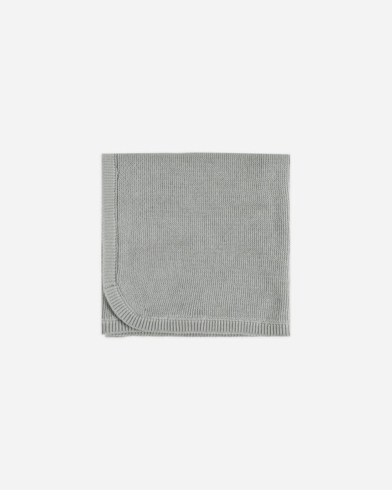 Quincy Mae - Knit Organic Baby Blanket - Dusty Blue