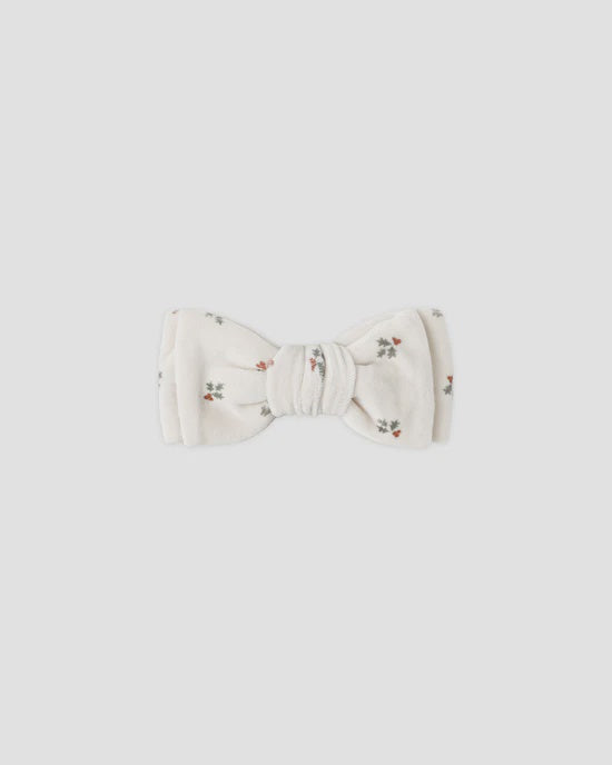 Quincy Mae - Velour Bow Headband - Holly Berry
