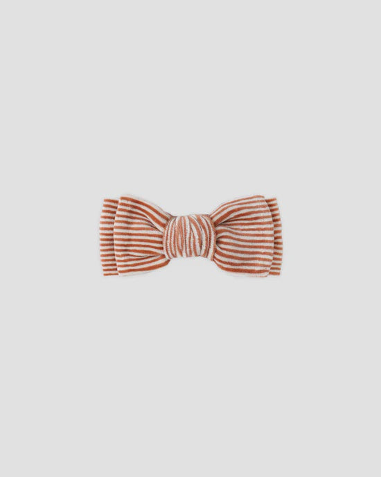 Quincy Mae - Velour Bow Headband - Candy Stripe