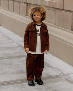 Corduroy Baggy Pant - Brown Plaid