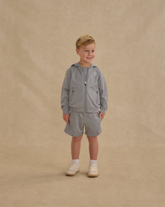 Rylee +  Cru - Zip Up Tech Hoodie - Heathered Dusty Blue