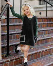 Load image into Gallery viewer, Rylee + Cru - V- Neck Overall Dress - Washed Black