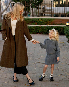 Rylee + Cru - Knit Pleated Skirt - Heathered Grey