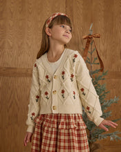 Load image into Gallery viewer, Rylee + Cru - Boxy Crop Cardigan - Winter Daisy Embroidery