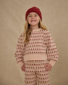 Rylee + Cru - Jacquard Knit Set - Ruby Hearts