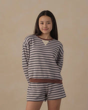 Load image into Gallery viewer, Rylee + Cru - Teen Oversized Crew Sweatshirt - Midnight Stripe