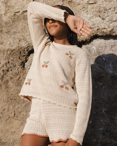 Rylee + Cru - Crochet Knit Pullover - Cherries