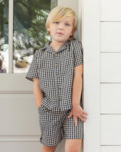 Load image into Gallery viewer, RYLEE + CRU - LAPEL COLLARED SHIRT - BLACK CHECK