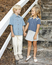 Load image into Gallery viewer, Rylee + Cru - Denim Short Sleeve Overshirt - Washed Blue