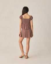 Load image into Gallery viewer, RYLEE + CRU - TEEN FLUTTER TOP -  CHOCOLATE POLKA DOT