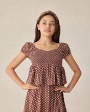 Load image into Gallery viewer, RYLEE + CRU - TEEN FLUTTER TOP -  CHOCOLATE POLKA DOT