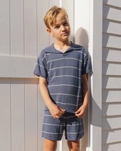 Load image into Gallery viewer, Rylee + Cru - Chandler Knit Polo - Navy Stripe