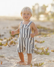 Load image into Gallery viewer, Rylee + Cru - Denim Shortall - Navy Stripe