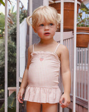 Load image into Gallery viewer, RYLEE + CRU - TORI SKIRTED ONE-PIECE - PETAL GINGHAM