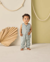 Load image into Gallery viewer, RYLEE + CRU - SUMMER WAFFLE JUMPSUIT - SEA GREEN STRIPE