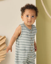 Load image into Gallery viewer, RYLEE + CRU - SUMMER WAFFLE JUMPSUIT - SEA GREEN STRIPE