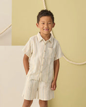 Load image into Gallery viewer, RYLEE + CRU - COLLARED SHORT SLEEVE SHIRT - SEA STRIPE