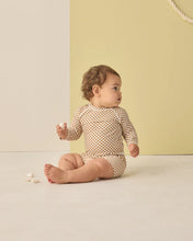 Load image into Gallery viewer, RYLEE + CRU - BOYS RASHGUARD SET - OCRE CHECK