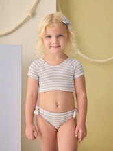 Load image into Gallery viewer, RYLEE + CRU - CROPPED RASHGUARD SET - PERIWINKLE STRIPE