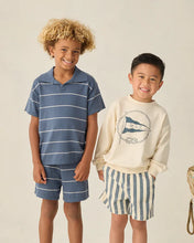Load image into Gallery viewer, Rylee + Cru - Chandler Knit Polo - Navy Stripe