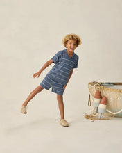 Load image into Gallery viewer, Rylee + Cru - Chandler Knit Polo - Navy Stripe