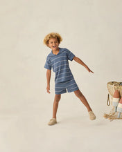 Load image into Gallery viewer, Rylee + Cru - Chandler Knit Polo - Navy Stripe