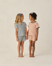 Load image into Gallery viewer, Rylee + Cru - Pointelle Tee - Navy Stripe