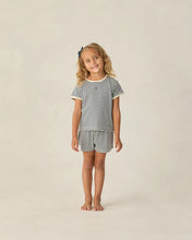 Load image into Gallery viewer, Rylee + Cru - Pointelle Tee - Navy Stripe