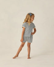 Load image into Gallery viewer, Rylee + Cru - Pointelle Tee - Navy Stripe