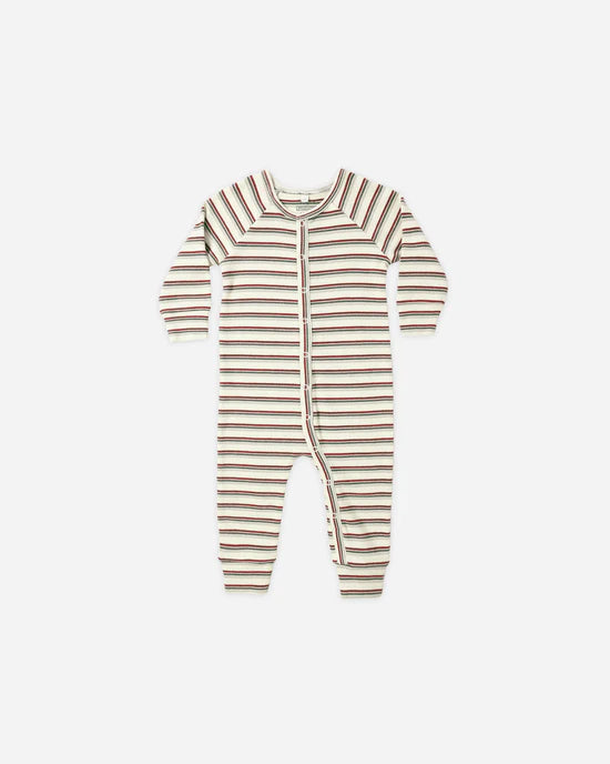 Rylee + Cru - Organic Long John Pajamas - Holiday Stripe