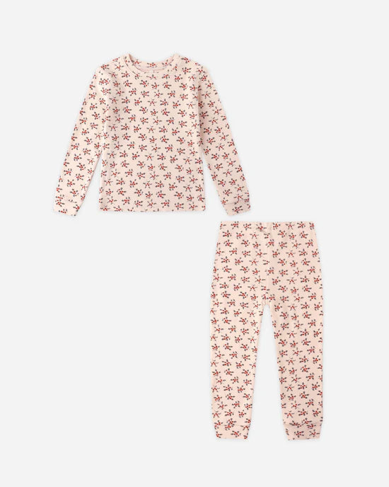 Rylee + Cru - Organic Long Sleeve Pajama Set - Holly Berry