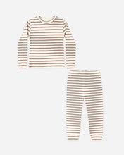 Load image into Gallery viewer, Rylee + Cru - Organic Long Sleeve Pajama Set - Holiday Stripe