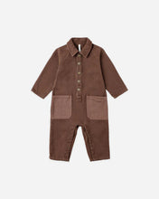 Load image into Gallery viewer, Rylee + Cru - Collared Baby Jumpsuit - Brown