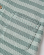 Load image into Gallery viewer, RYLEE + CRU - SUMMER WAFFLE JUMPSUIT - SEA GREEN STRIPE