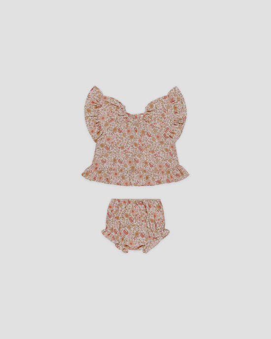 Rylee + Cru - Butterfly Top + Bloomer Set - Pink Gardenia