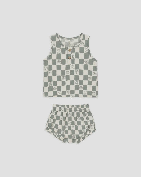 Rylee + Cru - Baby Tank Set - Coastal Check