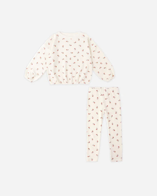 Rylee + Cru - Spongey Knit Set - Ruby Ditsy