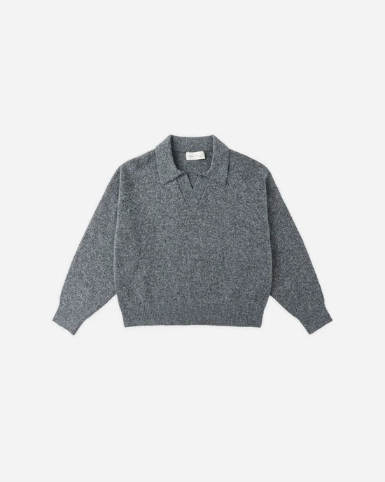 Collared Sweater - Heathered Grey