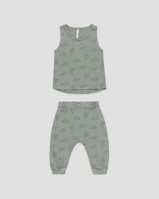 Rylee + Cru - Tank + Slouch Pant Set - Sharks