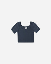 Load image into Gallery viewer, Rylee + Cru - Scallop Tee - Navy /Teen