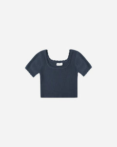 Rylee + Cru - Scallop Tee - Navy /Teen